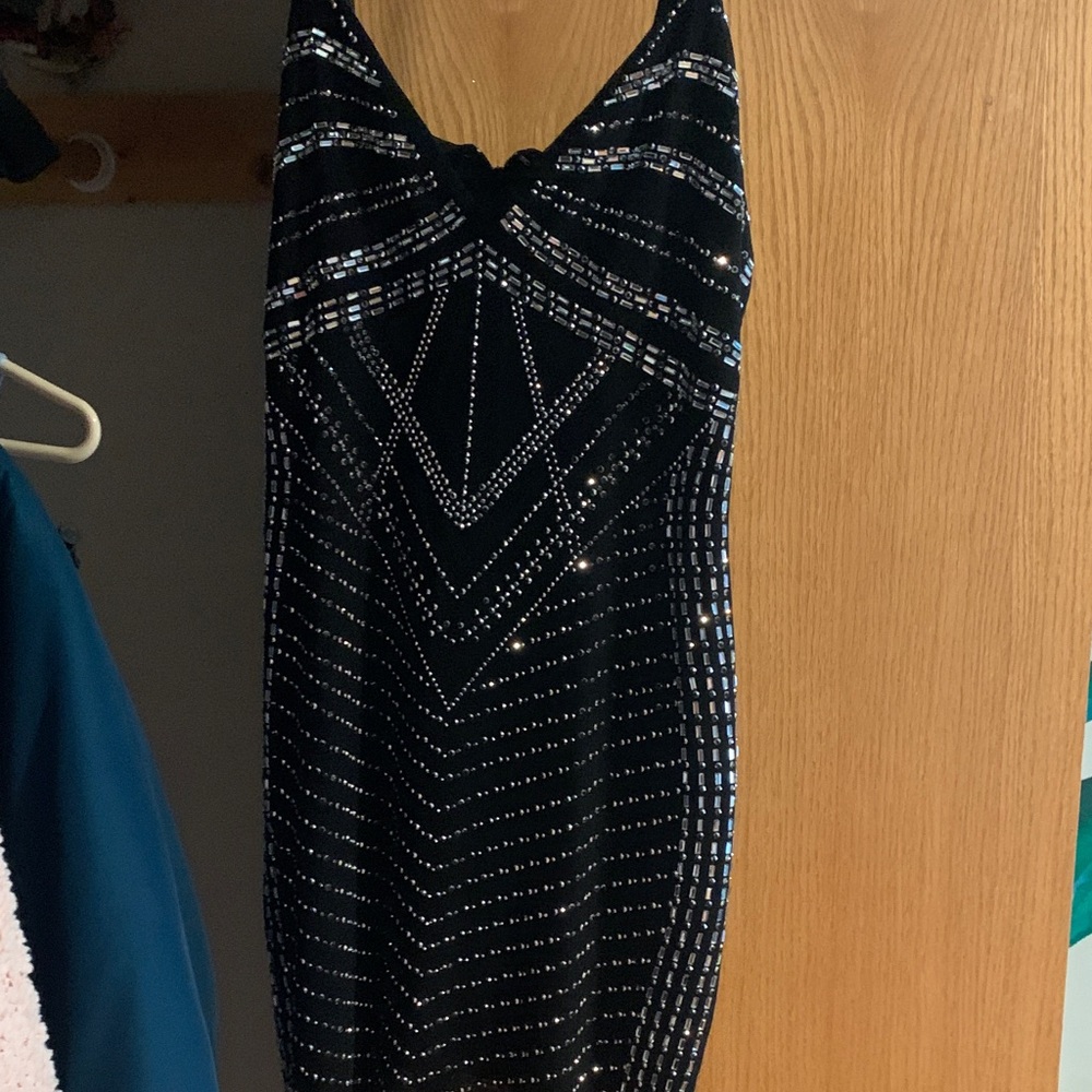 Windsor Black and Silver Mini Dress